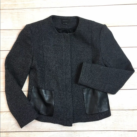 Theory Hilde wool & leather jacket 10 like new - Picture 2 of 8